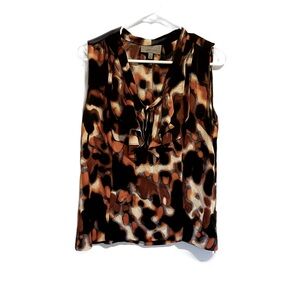 Classiques Entier ruffled tank brown and black pattern